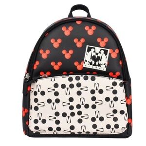 Red Mickey Mouse on Black with Cream Mini Backpack Dani by Danielle Nicole.